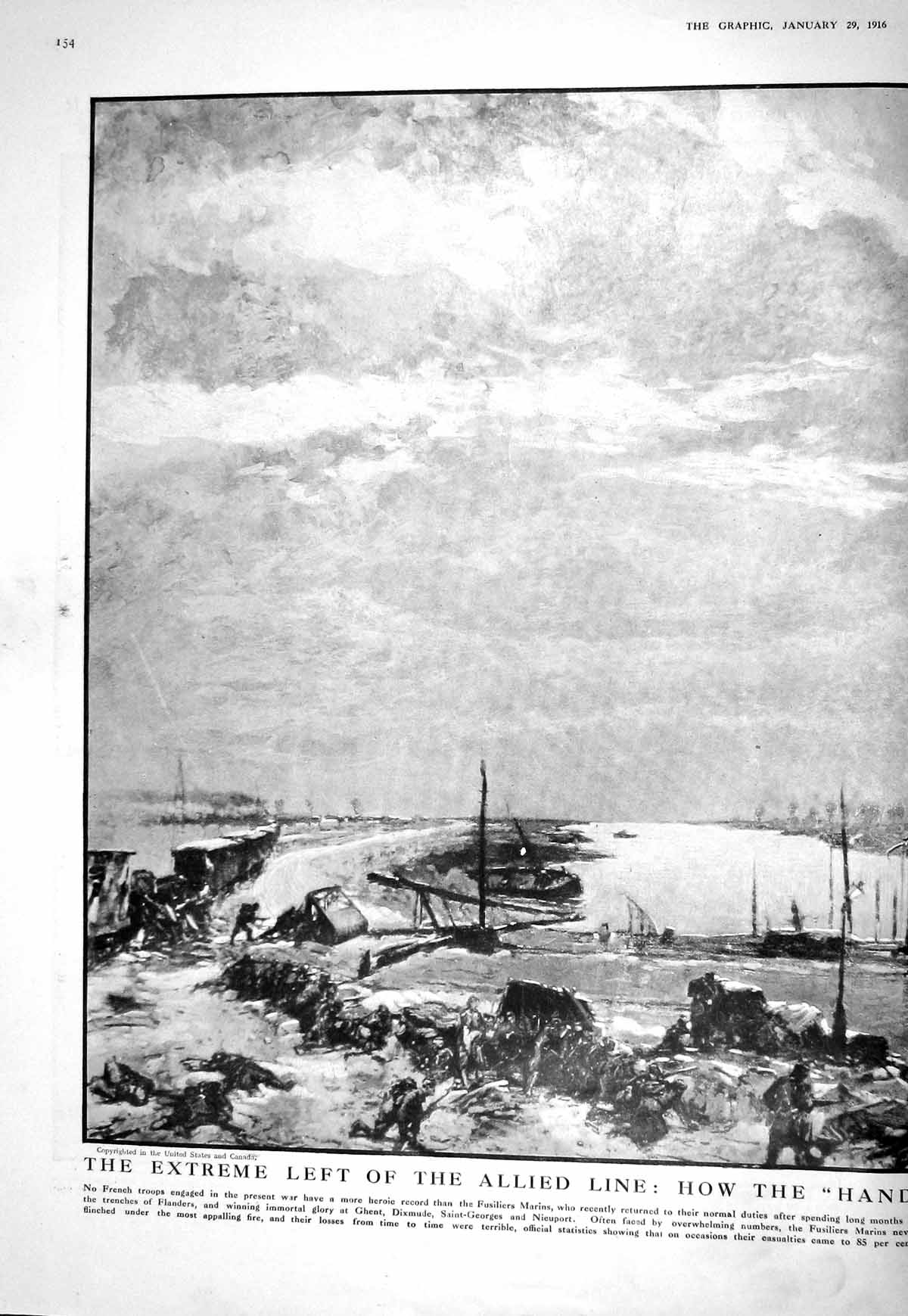 Old Print 1916 War French Siers Germans Nieuportville Horses German Arti 20th