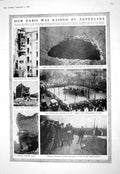 Old 1916 Paris War Zeppelin Metropolitan Railway Poincare Fisher Aitk 20th