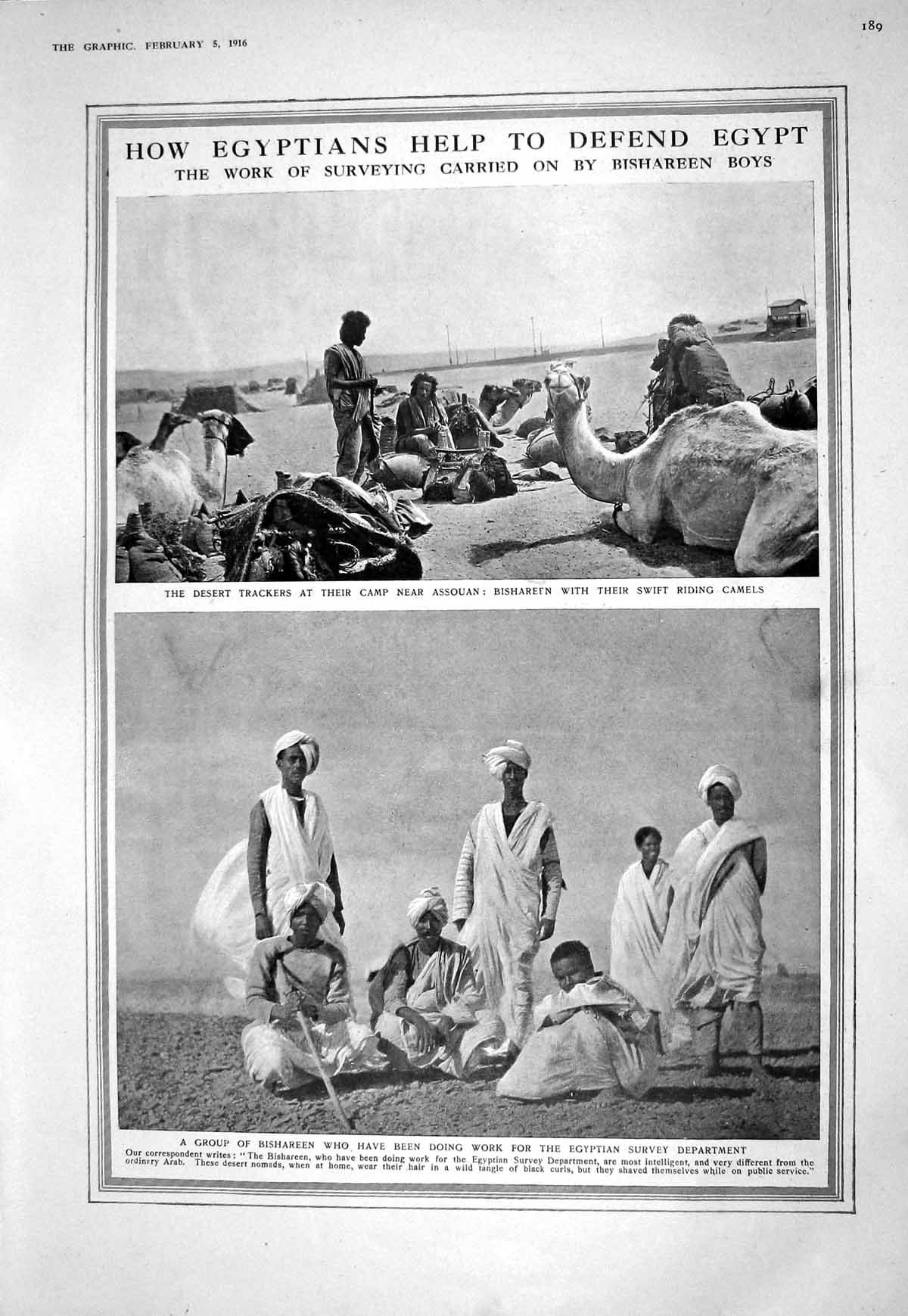 Old 1916 Egypt Desert Trackers Camp Assouan Camels Bishareen Syria Mo 20th