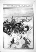 Old Print 1916 Russian Gunners War Dvina Snow Siers Milling Belladonna D 20th