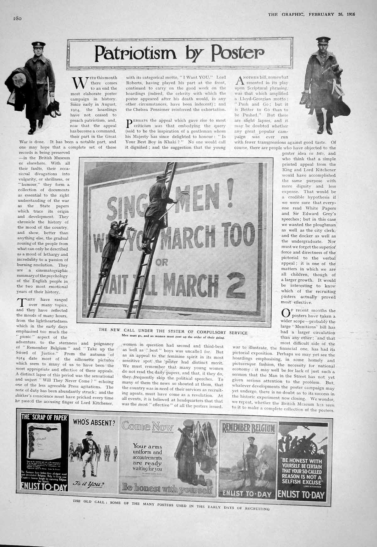 Old Print 1916 War Siers Posters Macready Sclater Mackinnon Wyand Russia 20th