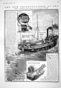 Old 1916 Mine-Layer Ship Detail Launching Apparatus Night Patrol Brit 20th