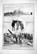 Old Print 1916 War Remains Zeppelin Pennetier Warriors British Trench Si 20th
