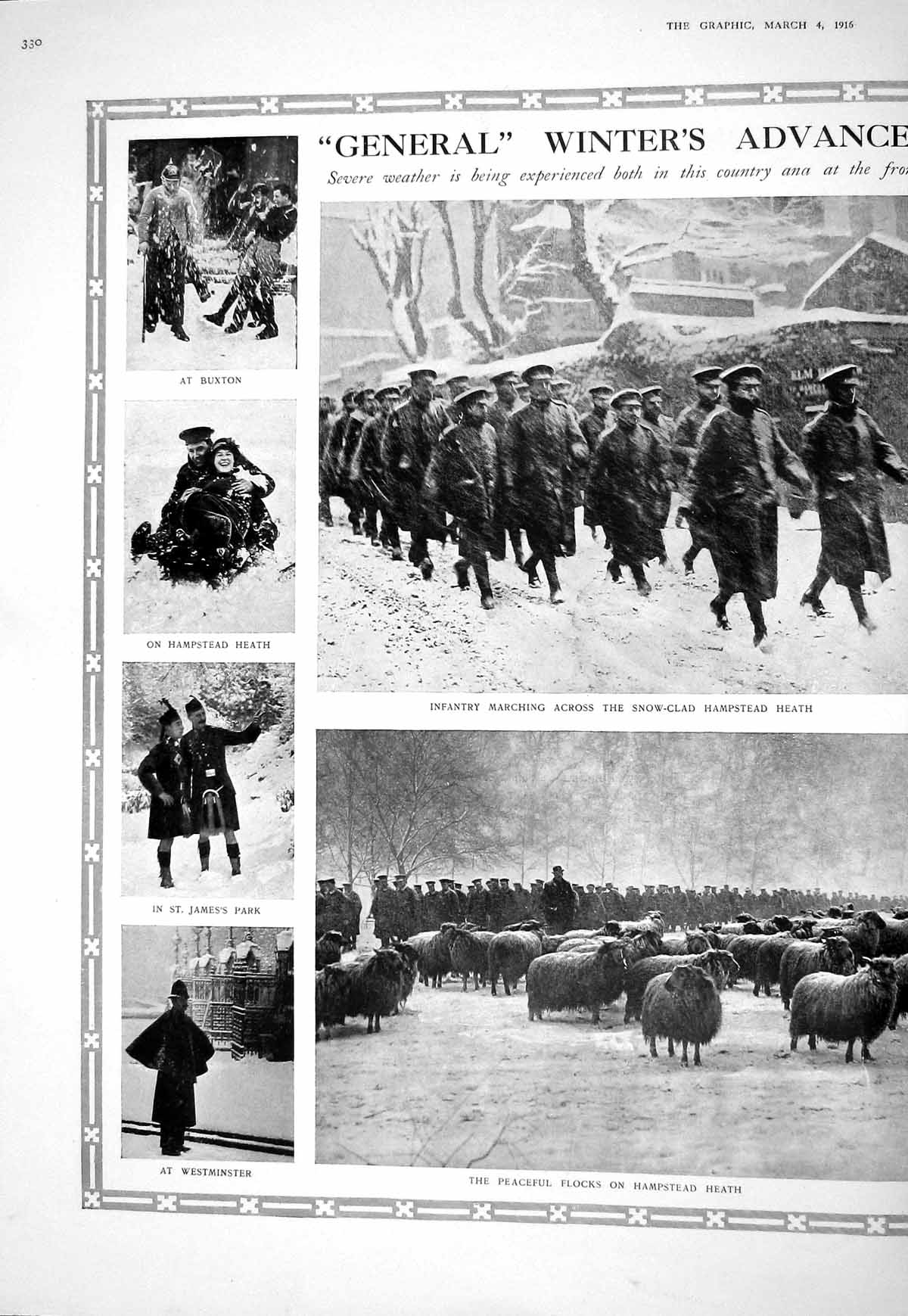 Old 1916 General Winter Advance War Hampstead Heath Buxton Sheep Fran 20th