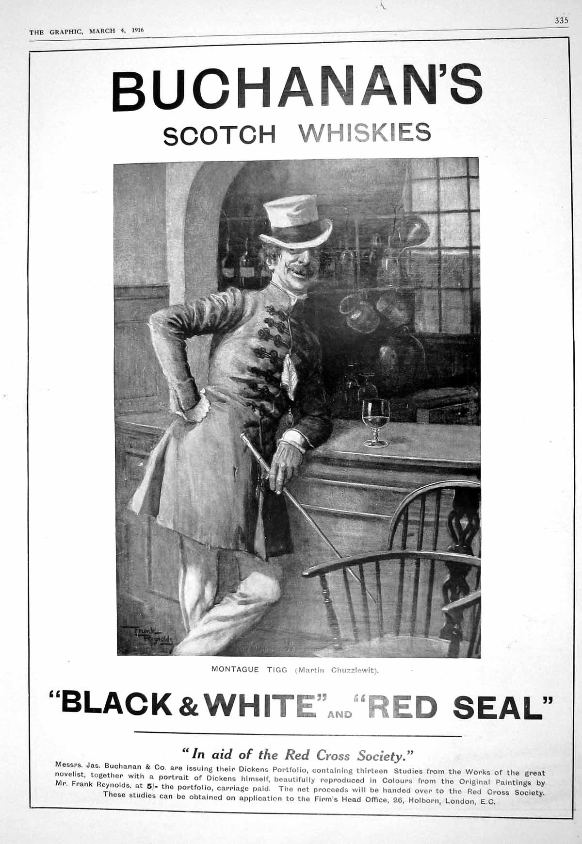 Old Print 1916 Buchanan'S Whisky Mellin'S Saker Nelson Bourchier Theatre 20th