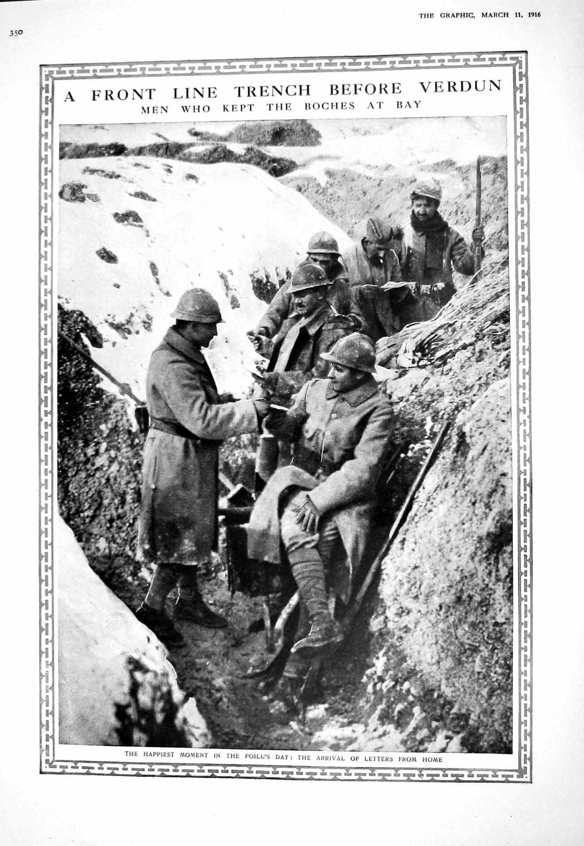 Old Print 1916 Poilus War Siers Trench Boche Letters Home Verdun Meuse A 20th