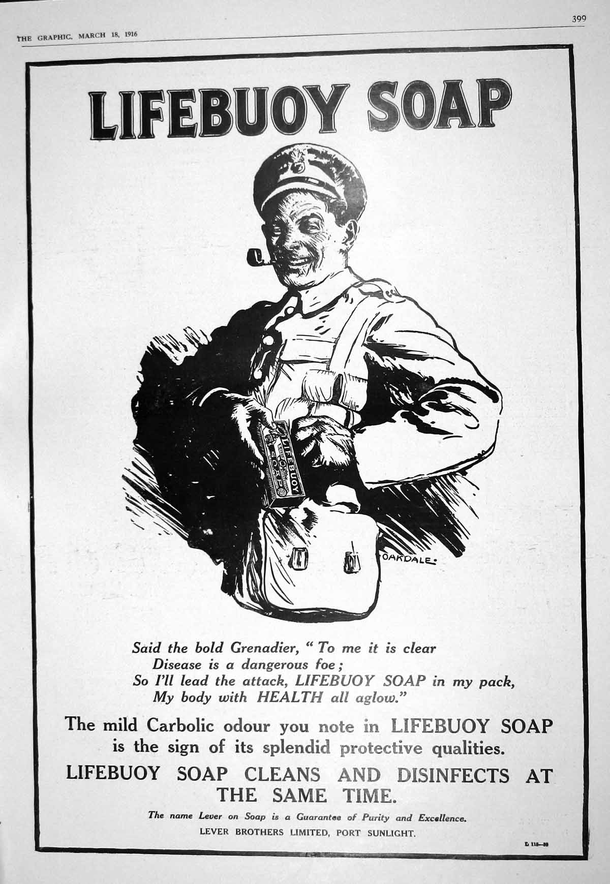 Antique Print 1916 Lifebuoy Soap Lever Brothers Radiographing Hospital Rome