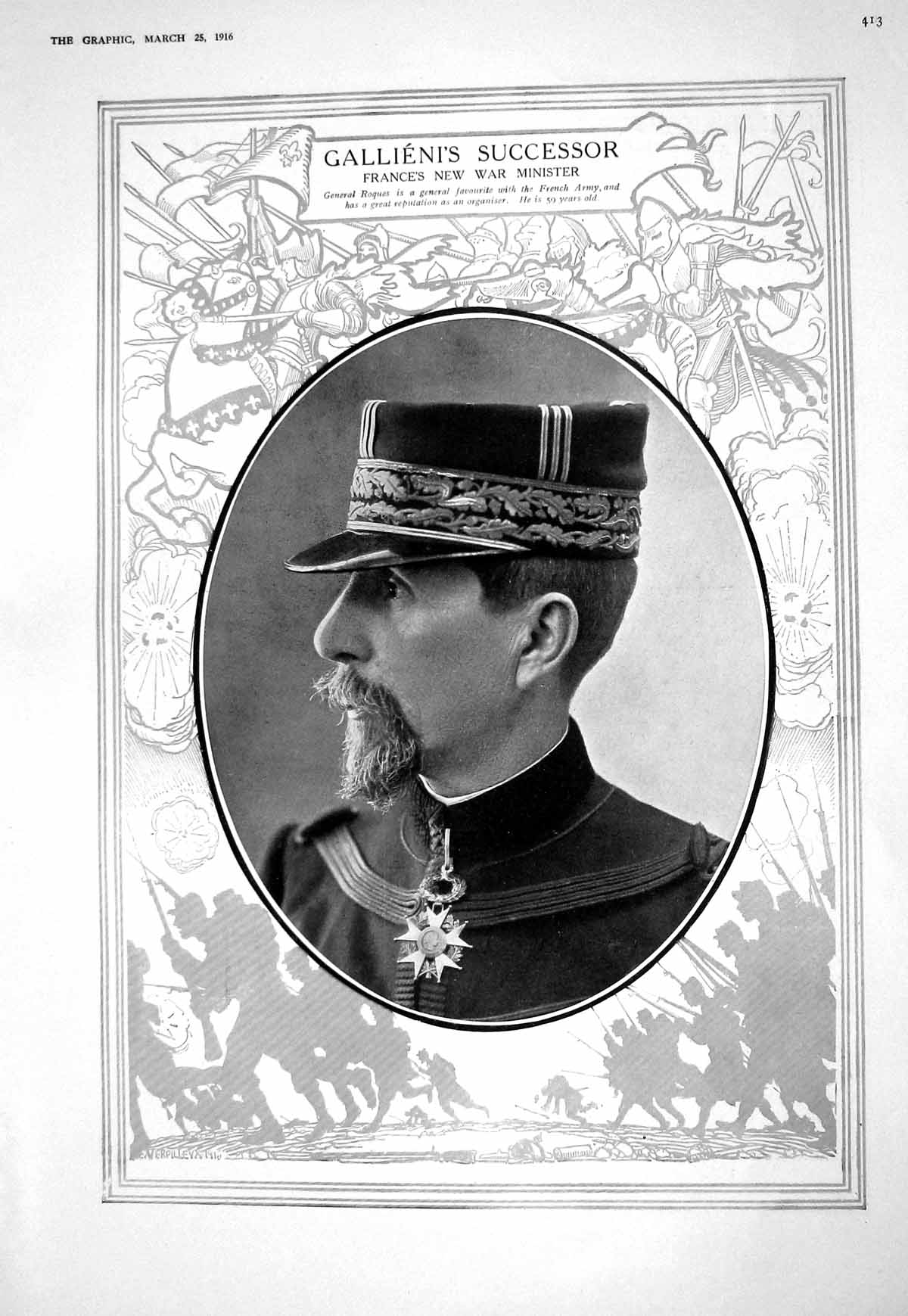 Old 1916 France War Minister General Roques Battlefield Trenches Les 20th