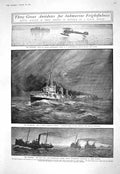 Old 1916 Seaplane Submarines Destroyer Ships Sweeper Navy Egypt Yeoma 20th