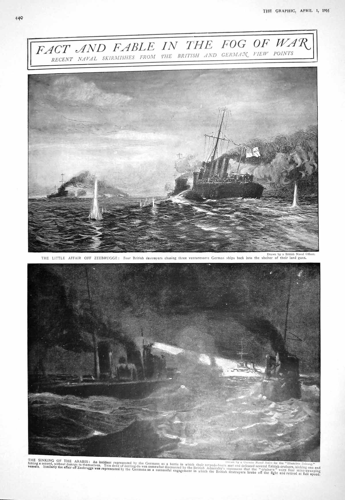 Old 1916 War Ships Zeebrugge British Destroyer Ships Arabis Prince He 20th