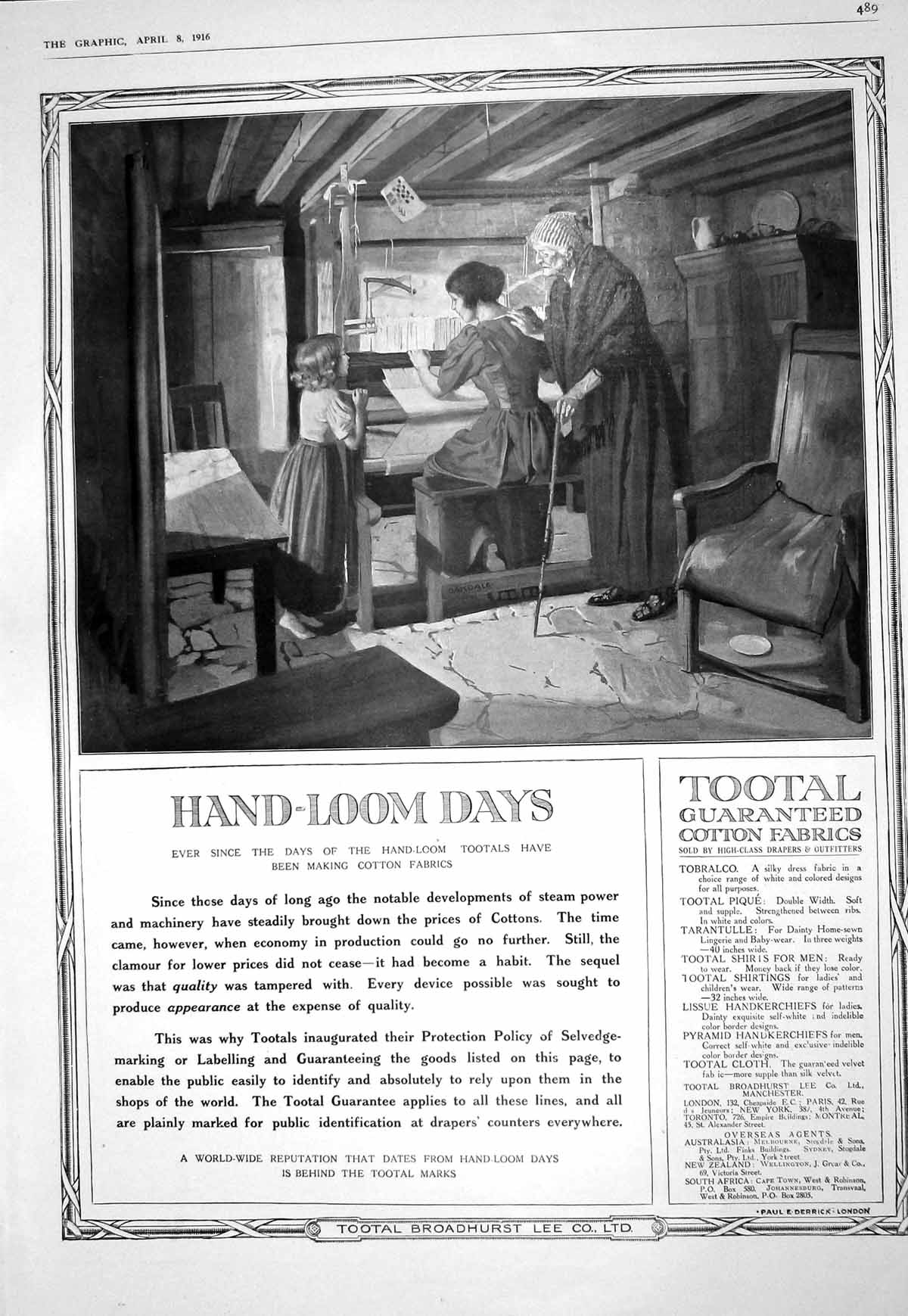 Old 1916 Advertisement Tootal Toys Morgan Aberdeen War Henderson Birw 20th