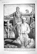 Old Print 1916 War Siers Funeral Debout Les Morts Memory Immortal France 20th