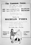 Antique Old Print 1916 Advertisement Michelin Tyres Motor Car Imports Britain