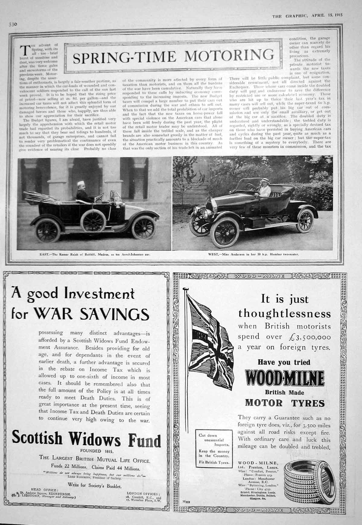 Old 1916 Kumar Rajah Bobbili Madras Arrol-Johnston Motor Car Anderson 20th