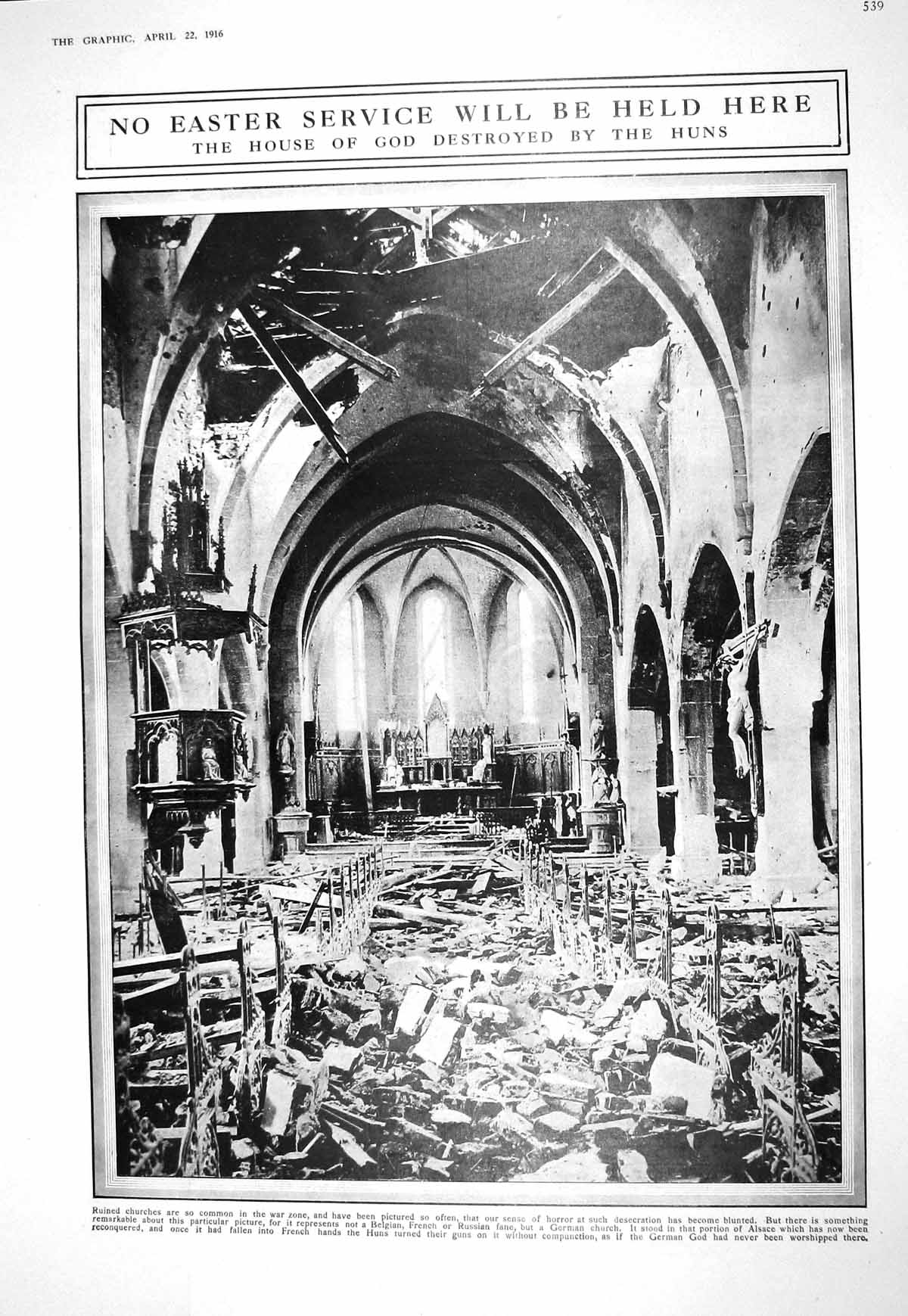 Old 1916 Ruined Church War Huns Ispahan Mosque Beleaguered Pillars Sh 20th