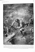 Old Print 1916 War Battle Verdun Siers Weapons Telephone Linesman Paul T 20th