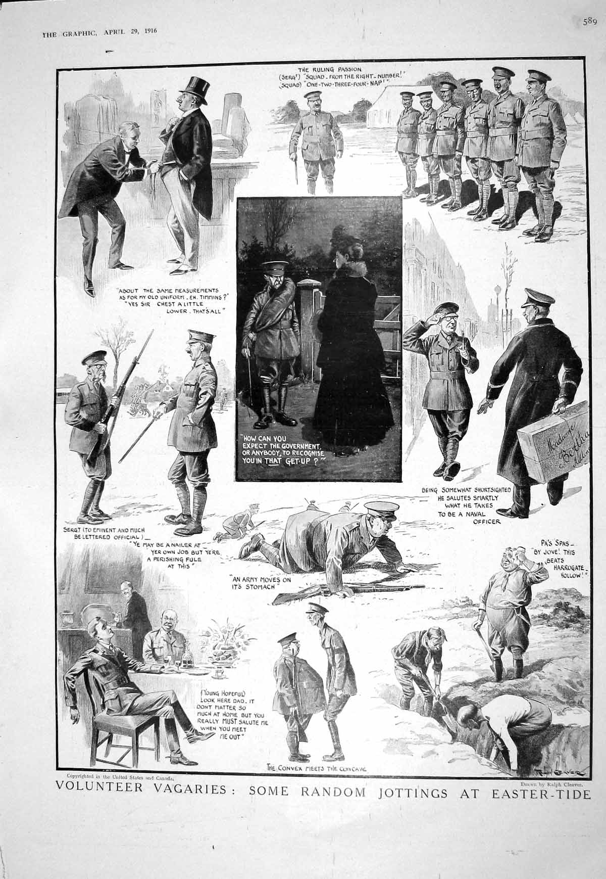Old Print 1916 Easter-Tide War Siers Officer Navy Volunteer Vagaries Cle 20th
