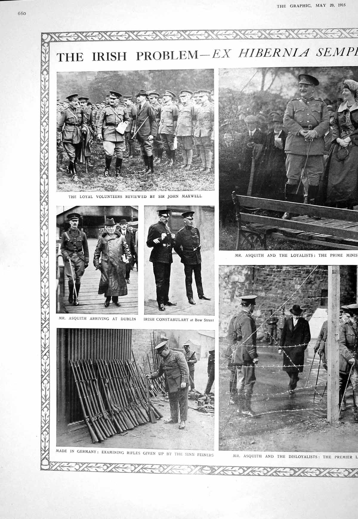 Old 1916 War Ireland Asquith John Maxwell Asquith Police Skeffington 20th