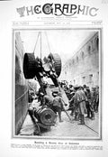 Old Print 1916 Scene Landing Heavy Gun Salonica Ship Siers War Photograp 20th