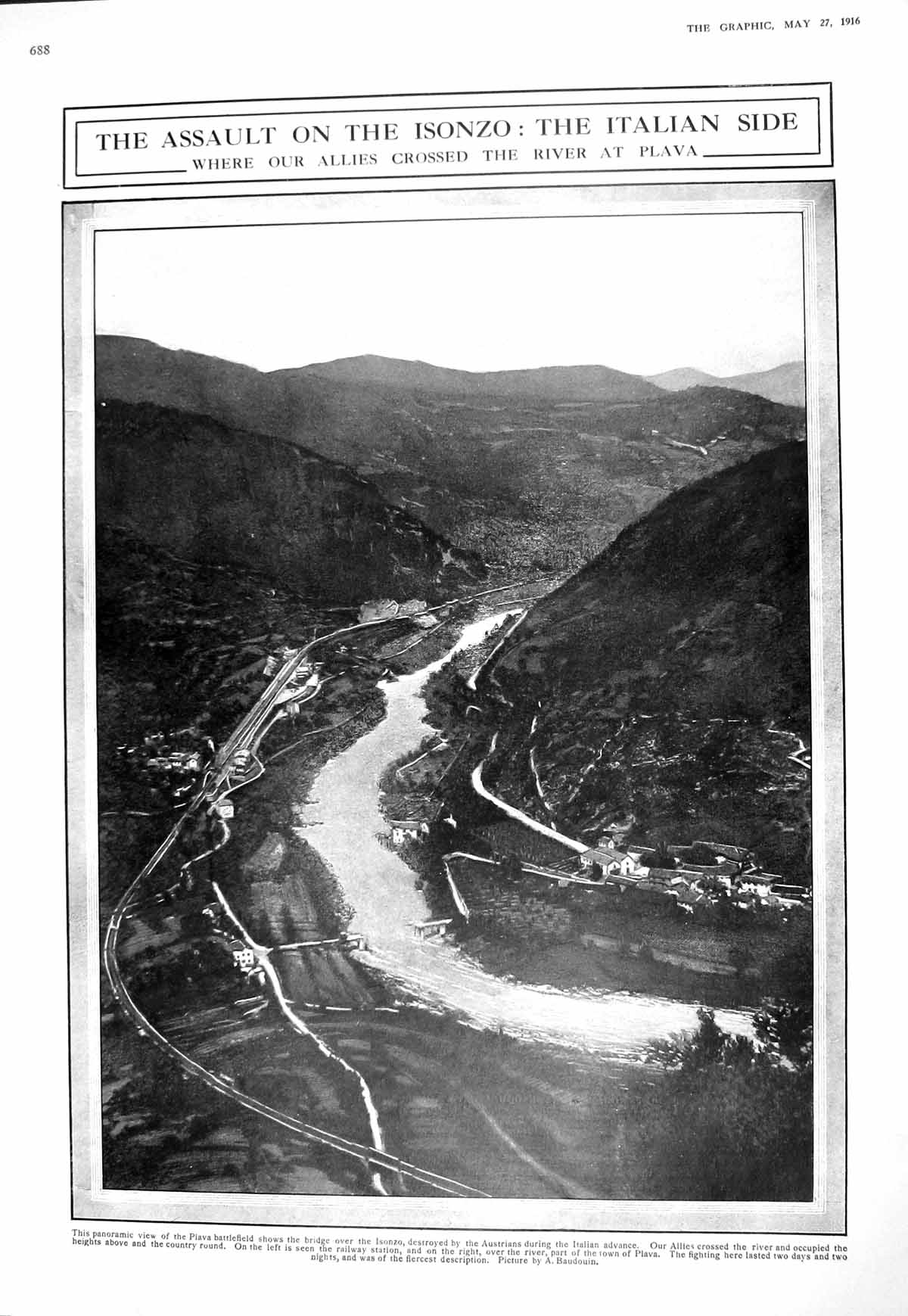 Old 1916 War Assault Isonzo River Plava Anzac Suez Canal French Train 20th