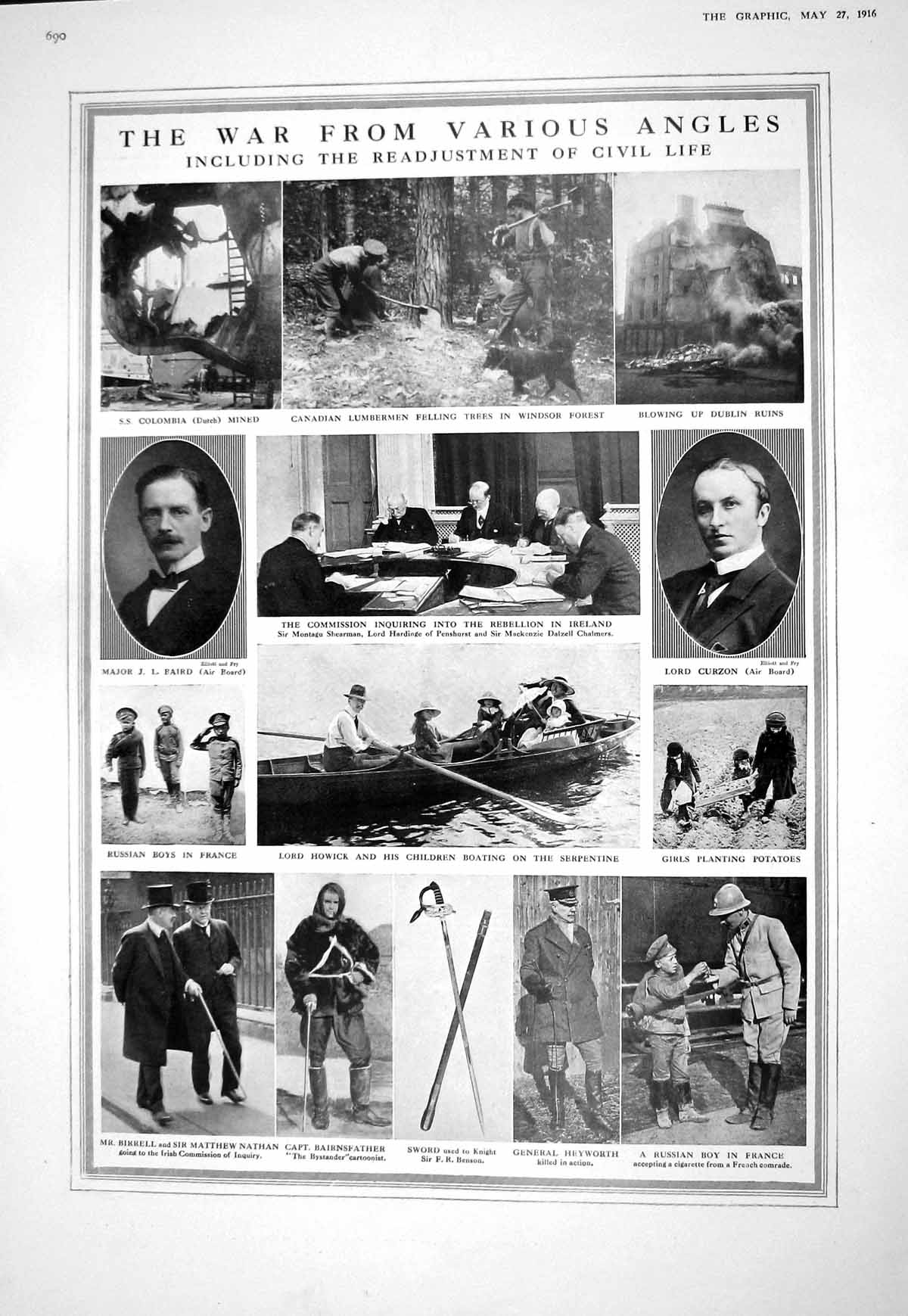 Old 1916 War Canadian Lumbermen Curzon Baird Colombia Nathan Heyworth 20th