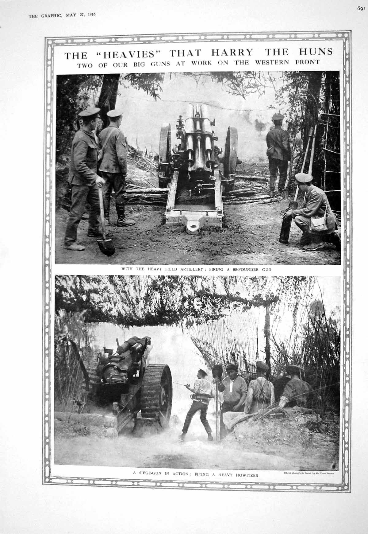 Old 1916 War Heavy Field Artillery Howitzer Gun Mesopotamia Monitor S 20th