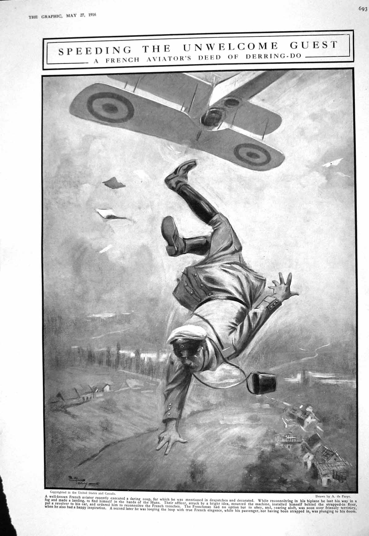 Old 1916 War French Aviator Biplane Figures French British Wounded So 20th