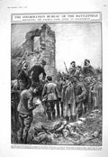 Old Print 1916 War Siers French Officers Battlefield French Vision Brita 20th