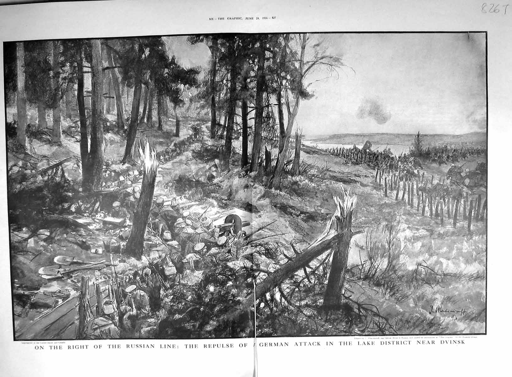 Old 1916 German Attack Lake District Dvinsk Russia War Siers Battl 20th