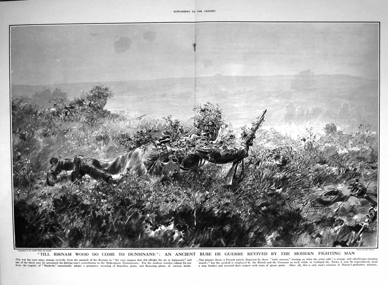 Old 1916 Birnam Wood Dunsinane Ruse Guerre Modern Fighting Man French 20th