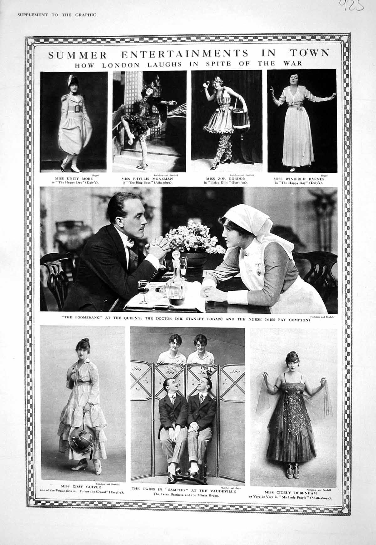 Old 1916 London Theatre Monkman More Terry Logan Compton Railway Winn 20th