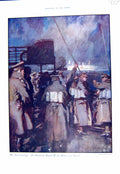 Antique Print 1916 Colour War Siers Crossing Outward Homeward Bound Ships 20th