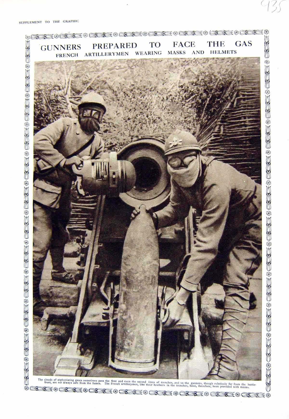 Old 1916 War French Artillerymen Gas Masks Helmets Fresnes-En-Woevre 20th