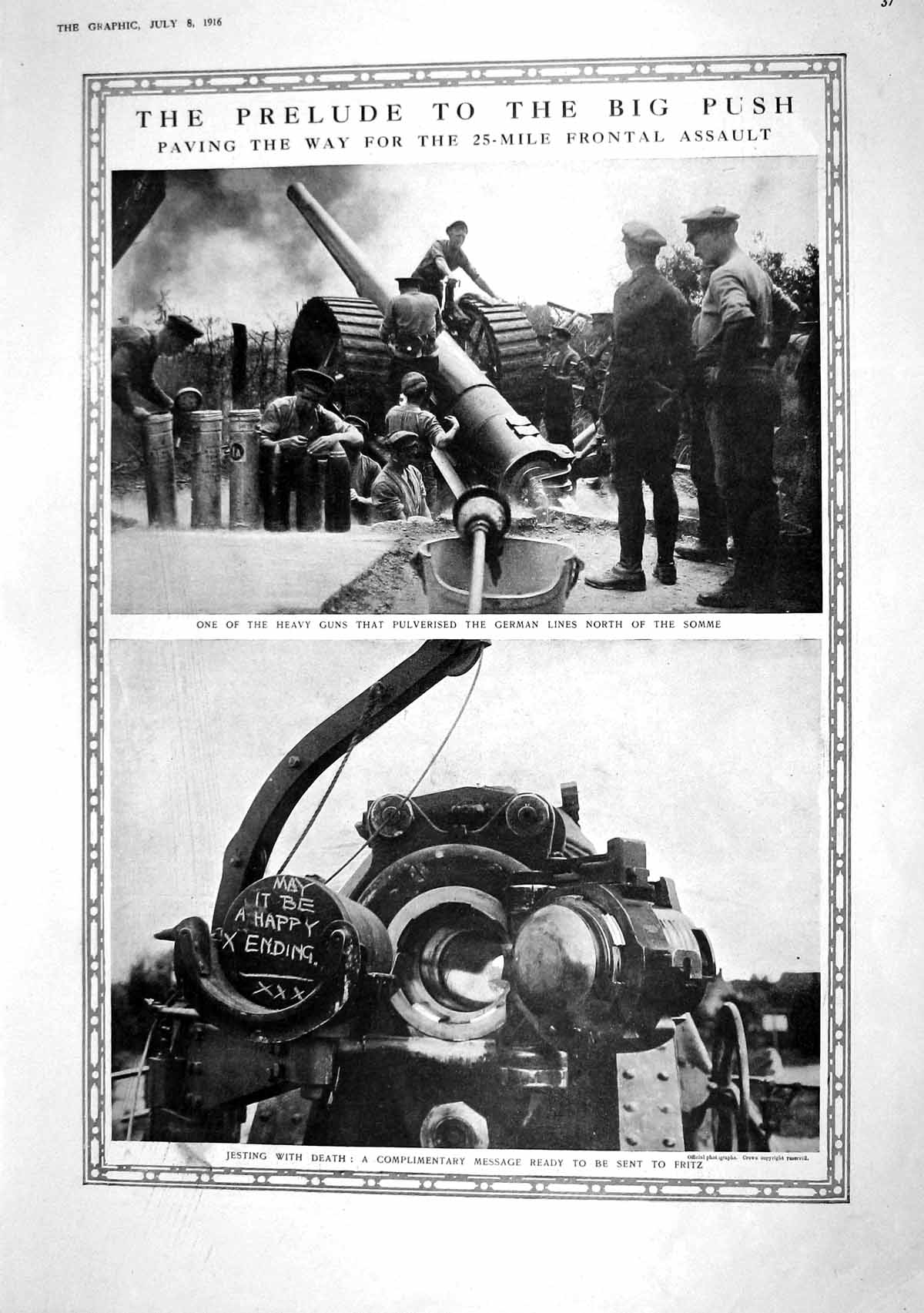 Old 1916 War Heavy Guns German Somme Queen Alexandra Robertson Clevel 20th