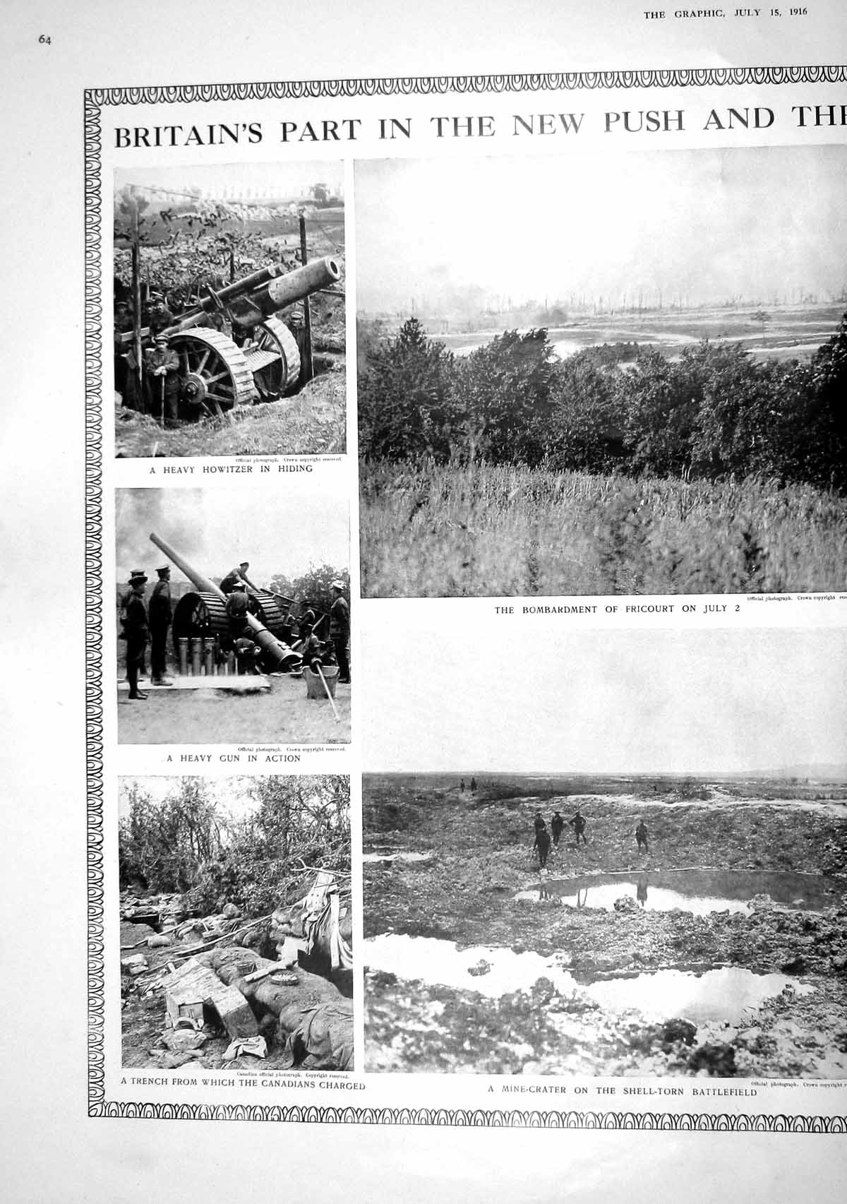 Old 1916 War Howitzer Gun Fricourt Battle Field German Trench Map Fra 20th