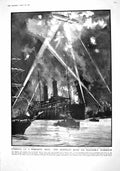 Old 1916 Zeppelin Raid Salonika Harbour Ships War Boulger Shield No M 20th