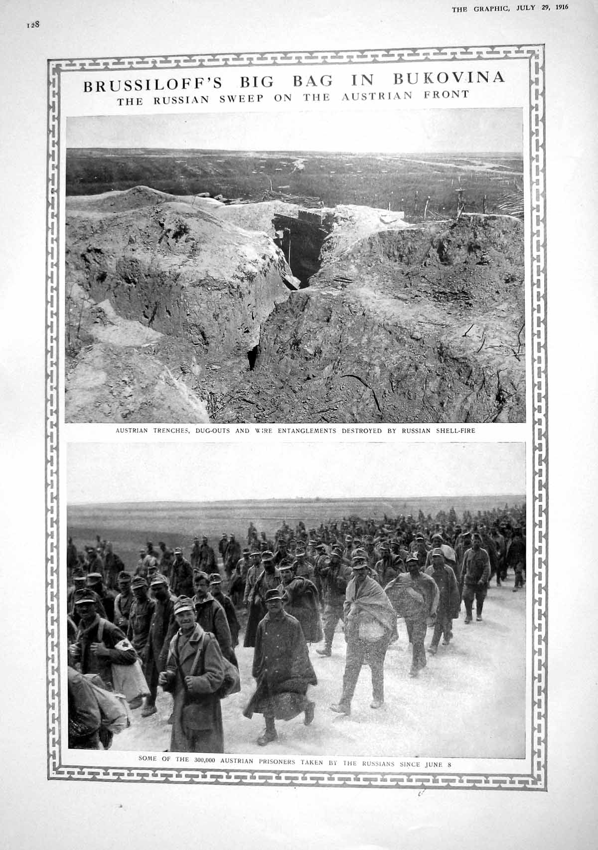 Old 1916 Brussiloff Bukovina Austrian Front Trenches Belgian Front Re 20th