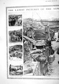 Old Print 1916 War Lewis Gun Captured Trench Ovillers Siers Captured Hun 20th
