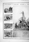 Old Print 1916 War Siers Bombs Boches Ruins Contalmaison Trench Barber A 20th