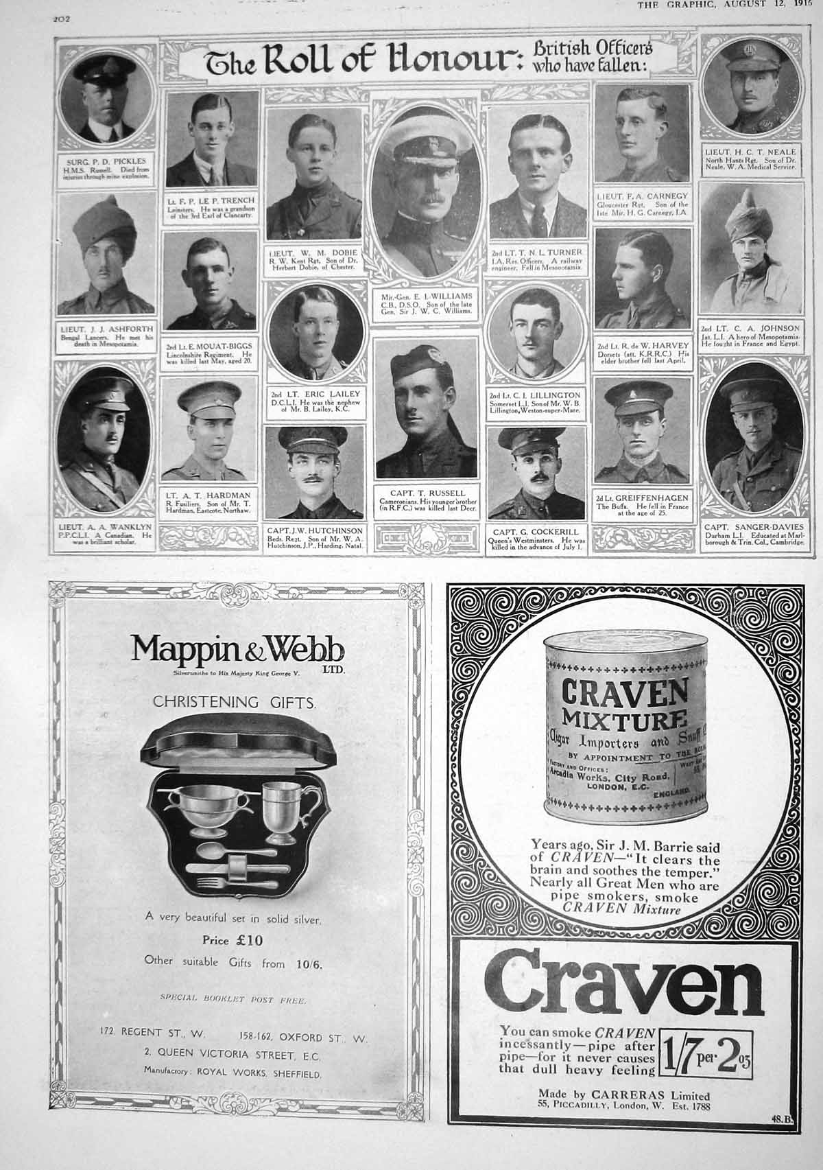 Old 1916 Mary Lamb War Williams Trench Harvey Johnson Russell Hardman 20th