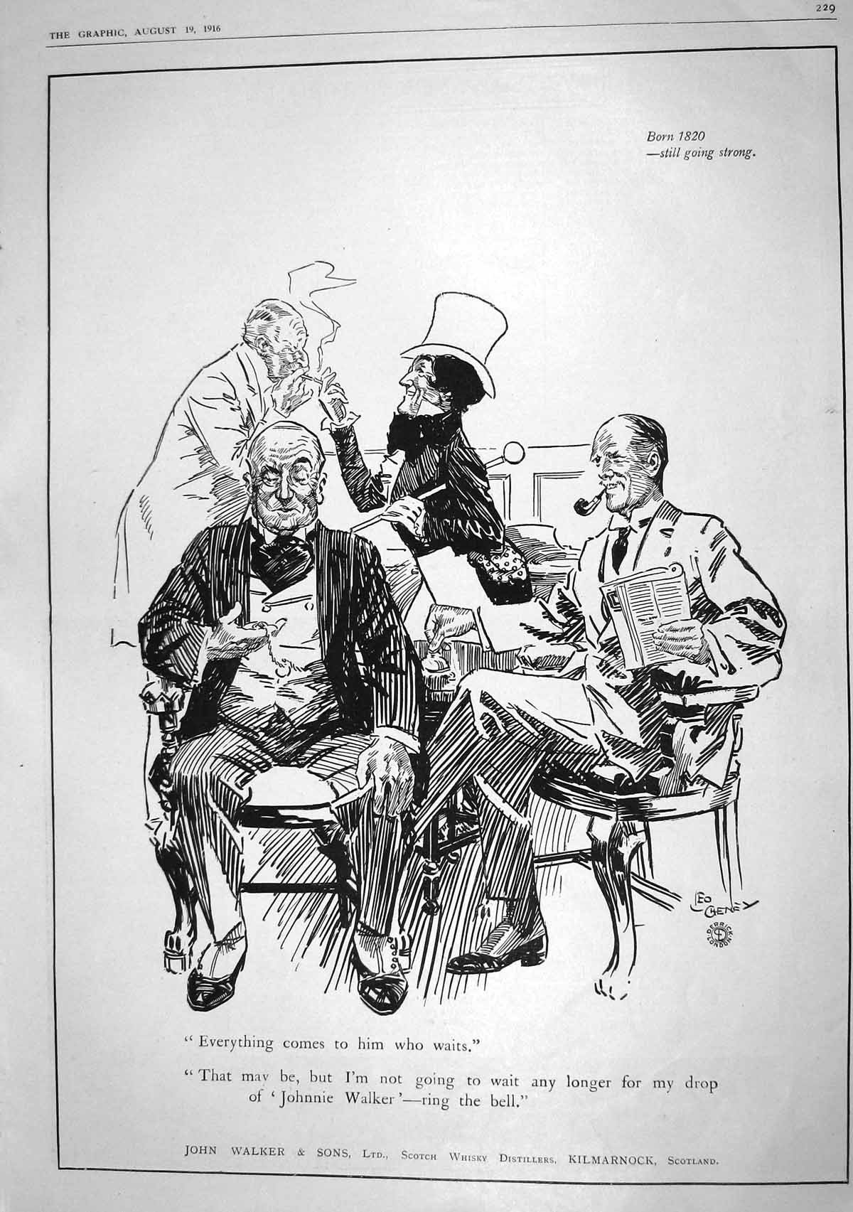 Old *6072 1916 John Walker Scotch Whisky Distillers Kilmarnock Scotla