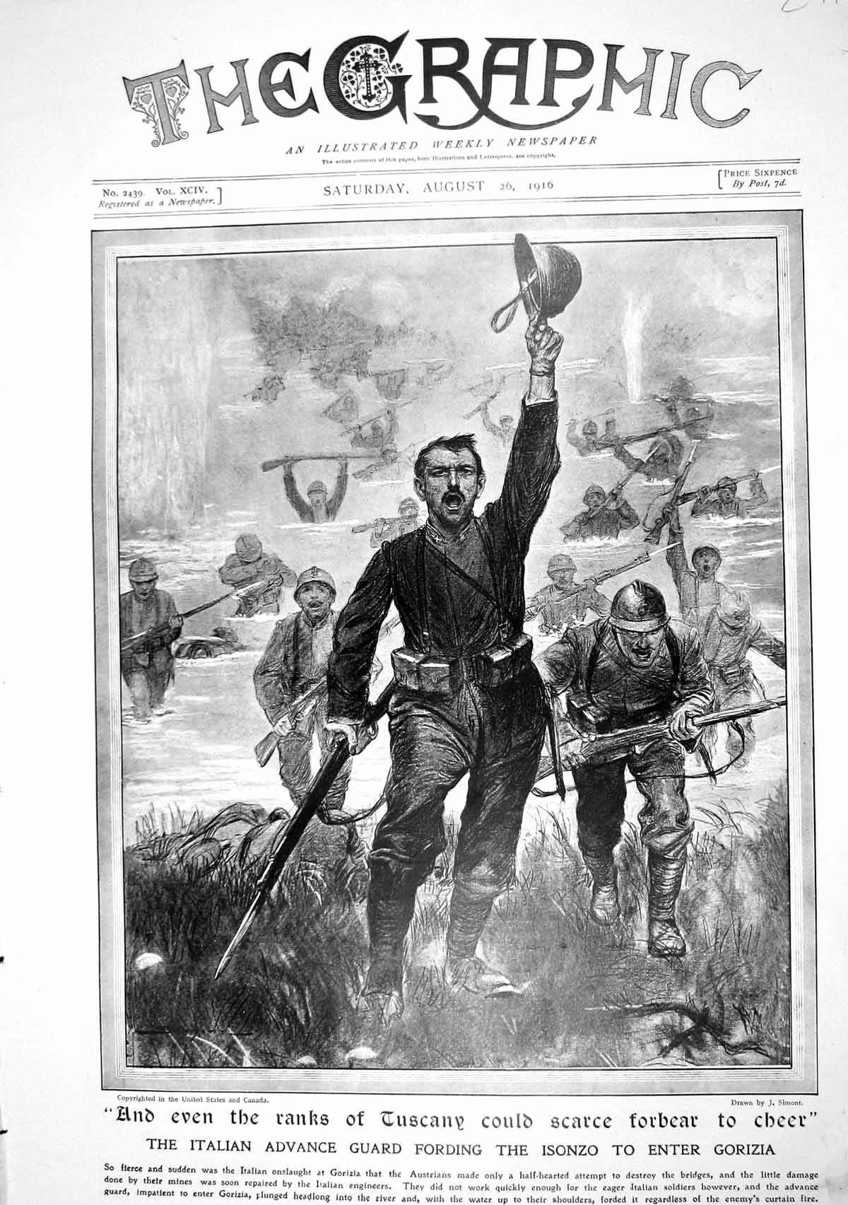 Old 1916 War Italian Advance Guard Isonzo Gorizia Siers Lloyd George 20th