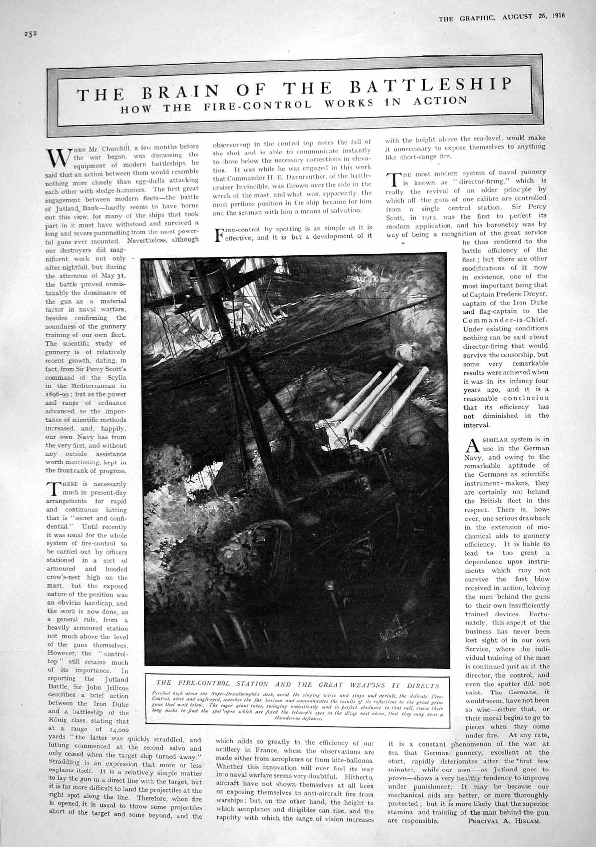 Old 1916 Fire-Control Station Ship Super-Dreadnought Seismograph War- 20th