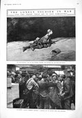 Old Print 1916 French Workmen War Siers Battle Field German Fire Furnace 20th
