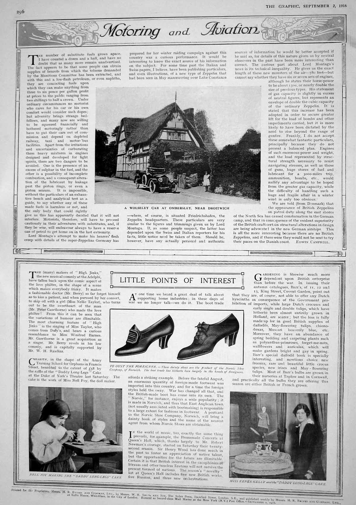Old 1916 Wolseley Motor Car Ombersley Droitwich Nell Foy Renne Kelly 20th