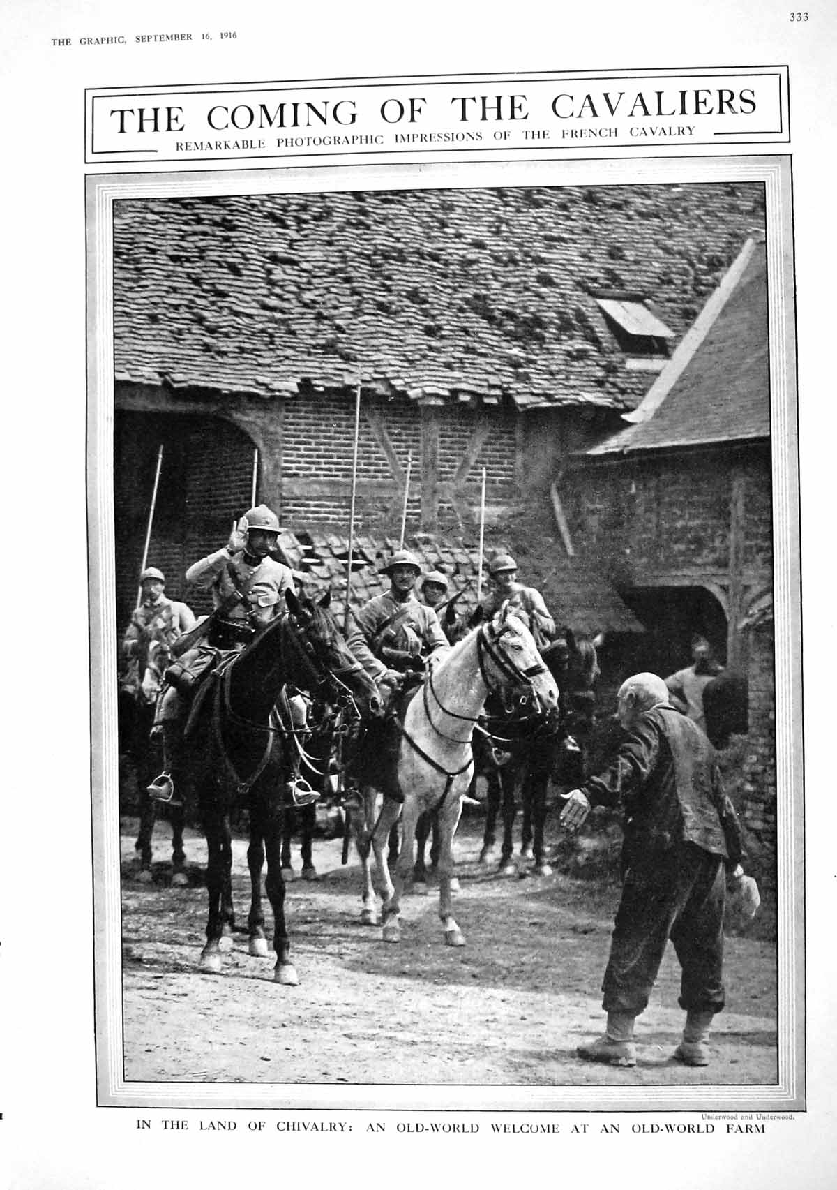 Old 1916 War Photograph Farm French Cavalry Uniform Dragoons Somme Ho 20th