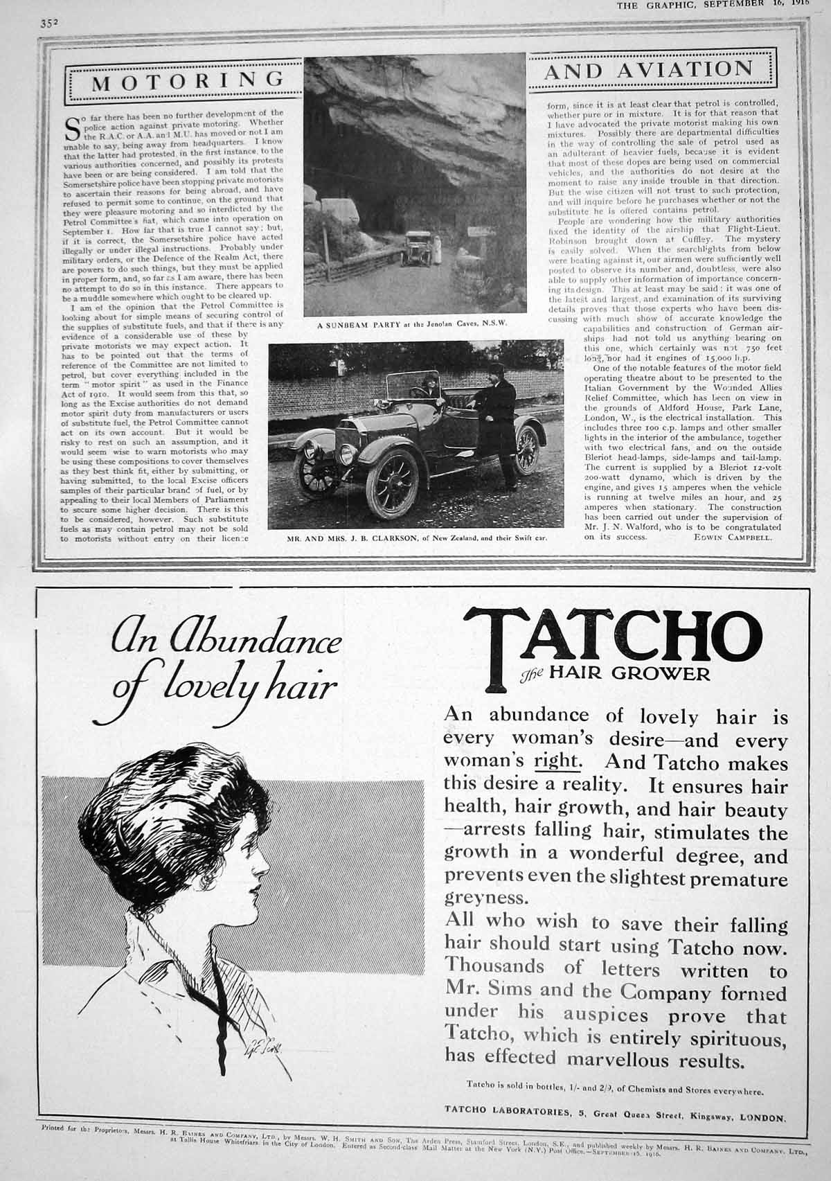 Old 1916 Sunbeam Motor Car Jenolan Caves Clarkson New Zealand Swift T 20th