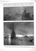 Old Print 1916 Navy War Ships Destroyers France Harbour Prussian Siers P 20th