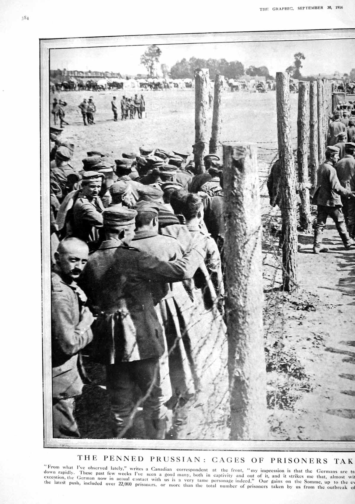 Old 1916 War Prussian Prisoners Battle Somme Crash Zeppelin Airship E 20th