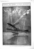 Antique Print 1916 War Giant Seaplanes Air Raid Zeppelin Retreat Royal Flyin